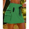 Per donna Gonne cargo Gonne da esterno Estate Esterno Vestibilità regolare Asciugatura Rapida Leggero Elastico Traspirante Gonna Elastico in vita Nero Bianco Tennis Golf Corsa XS S M L XL