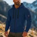 Per uomo Felpa con cappuccio Felpa con cappuccio e zip corta Felpa con cappuccio in pile Felpa con cappuccio tattica Nero Bianco Verde militare Rosso Borgogna Con Cappuccio Semplice Cerniera