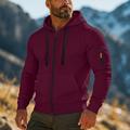 Per uomo Felpa con cappuccio Felpa con cappuccio e zip corta Felpa con cappuccio in pile Felpa con cappuccio tattica Nero Bianco Verde militare Rosso Borgogna Con Cappuccio Semplice Cerniera