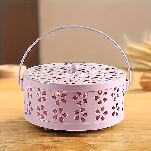 Metall-Mückenspiralhalter im Vintage-Stil mit Griff – tragbarer Räucherbrenner aus Eisen für die Dekoration zu Hause und im Freien Image