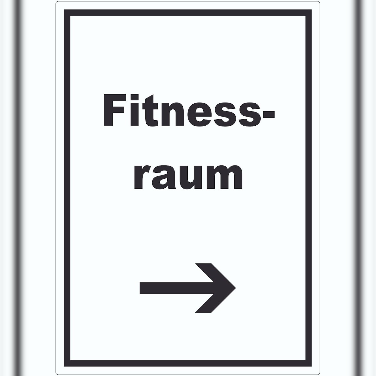 HB-Druck Fitnessraum Aufkleber mit Text und Richtungspfeil rechts Sport Fit hochkant A5 (148x210mm) Image