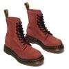 Schnürboots DR. MARTENS "1460 Pascal 8 Eye Boot", Damen, Gr. 37, rot (dunkelrot), casual, Schuhe, Festival, Blockabsatz, Schnürboots mit gelber Rahmennaht