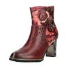 Stiefelette LAURA VITA "LAURA VITA Stiefelette Leder/Textil", Damen, Gr. 40, rot (weinrot), Leder, Textil, casual, Schuhe