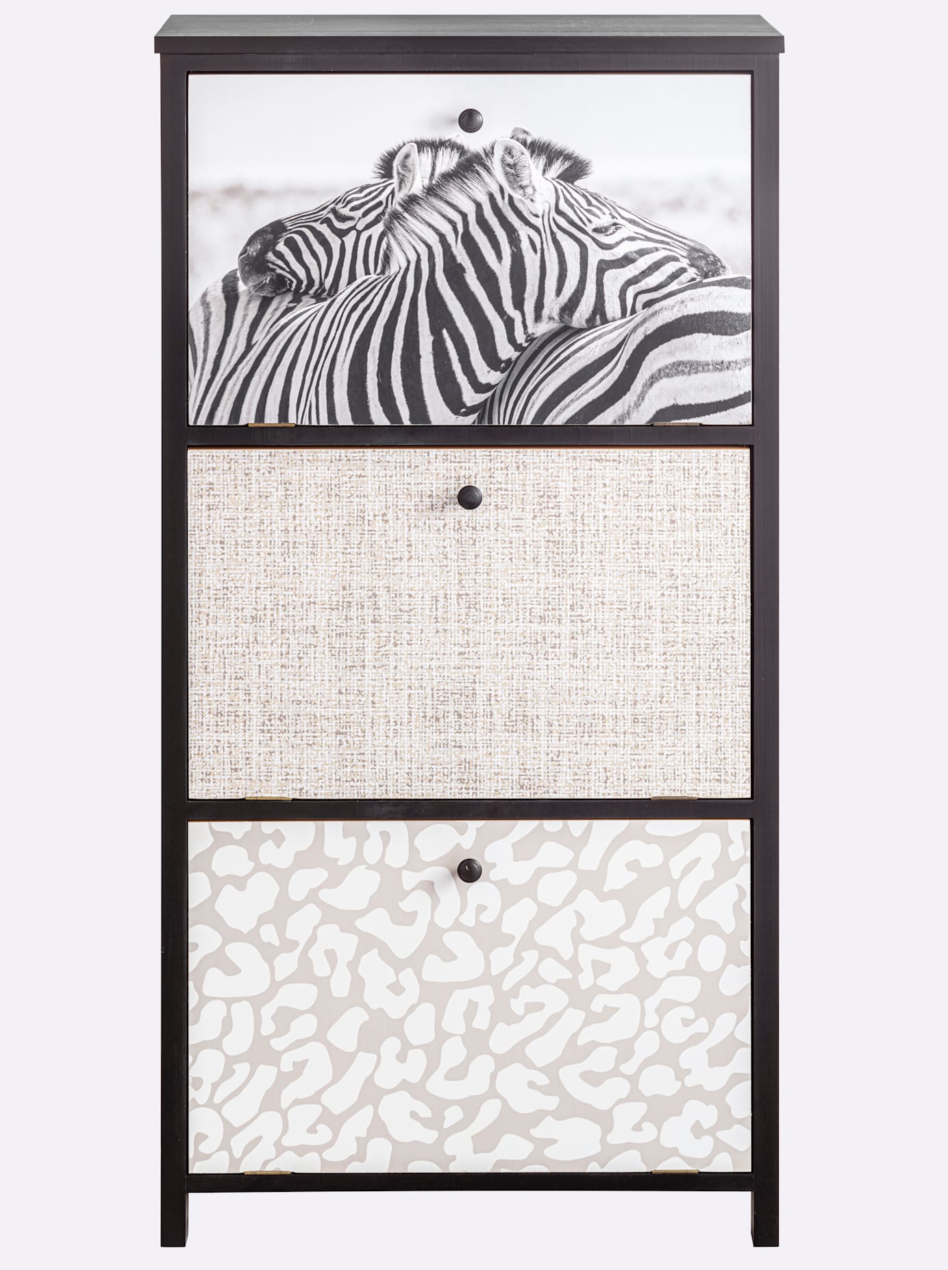 Schuhschrank HEINE HOME, schwarz (schwarz, natur), B:60cm H:117,5cm T:25cm, MDF, Schränke, Schuhschrank