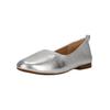 Ballerina CLARKS "Fawna Soft", Damen, Gr. 40, silber (silberfarben), Leder, elegant, Schuhe, im coolen Metallic-Look
