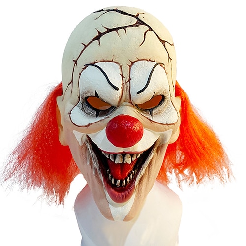 Hexe Joker Clown Halloween Maske Gruselige Clowns Gruselig Voller Kopf Erwachsene Herren Damen Unisex Halloween Karneval Leistung Party Einfache Halloween-Kostüme Verkleiden Image