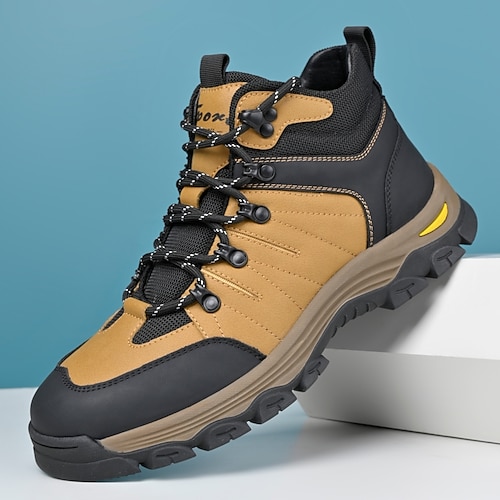Herren High-Top Wanderschuhe mit Knöchelstütze, rutschfeste Outdoor Trekkingstiefel für Bergabenteuer Klettern Image