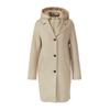 Kurzmantel S.OLIVER, Damen, Gr. 42, braun, Web, Obermaterial: 73% Polyester, 21% Viskose, 6% Elasthan, casual, regular fit knielang, Langarm, Mäntel, Abnehmbarer Einsatz und Kapuze