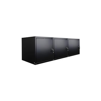 PROREGAL Mega Deal 3x Schließfachwürfel Cubic XL, HxBxT 45x45x45cm, Schwarz, Spind Spindschrank Schließfachschrank Schließfachgarderobe Metall Image