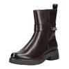 Stiefelette CAPRICE "Caprice Stiefelette Leder", Damen, Gr. 36, braun (dunkelbraun), Leder, casual, Schuhe