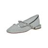 Riemchenballerina ALMA EN PENA "ALMA EN PENA Ballerinas Textil", Damen, Gr. 39, silber, Textil, casual, Schuhe