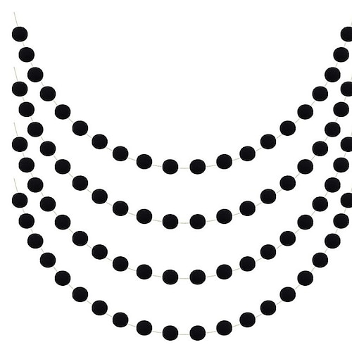 4 Stück Wollfilz-Kugelgirlande, bunte Pompons, 2,05 m lang, 24 Kugelgirlande für Feiertagspartys, Weihnachten, Halloween, Klassenzimmer, Thanksgiving Image