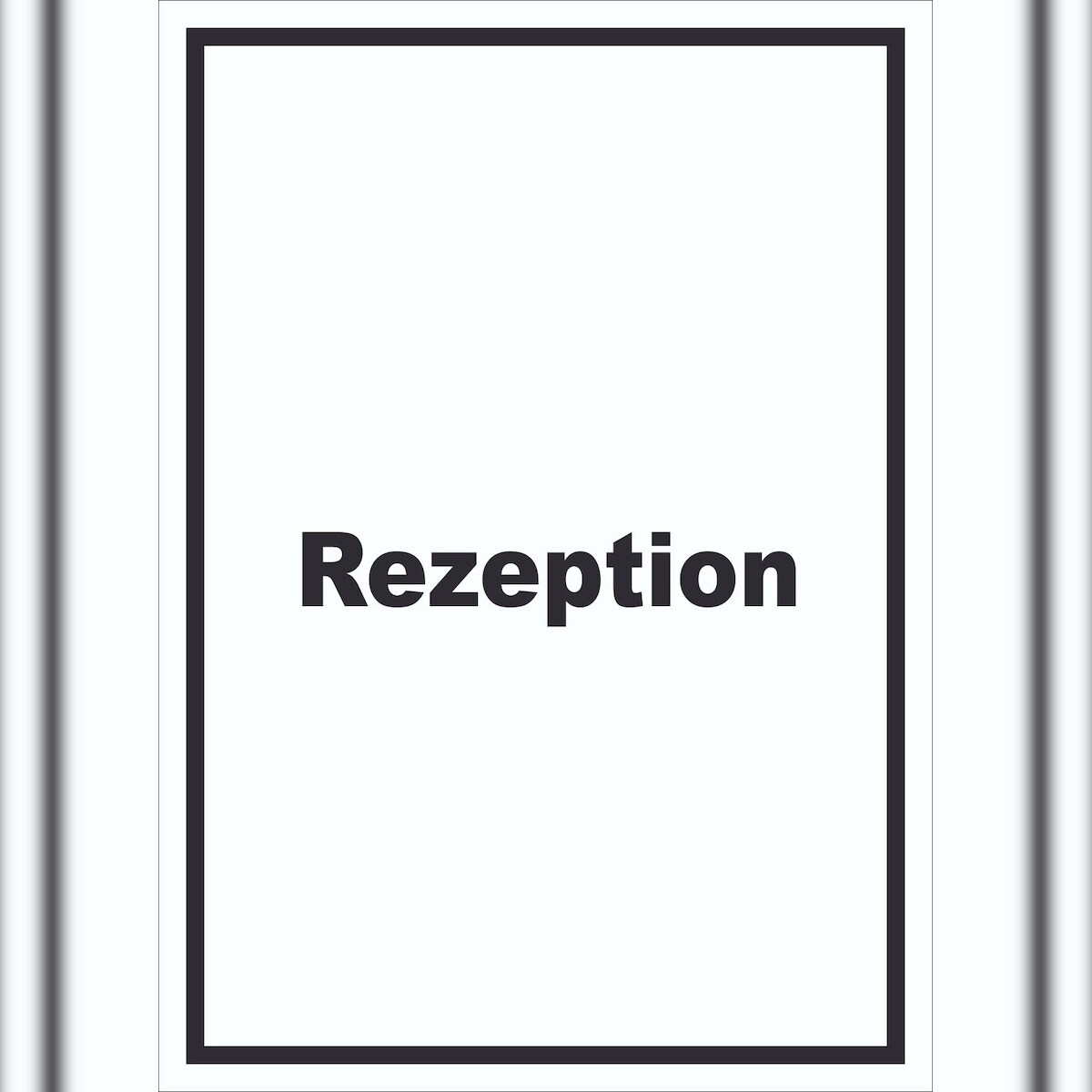 HB-Druck Rezeption Schild mit Text Anmeldung Eingang hochkant A1 (594x841mm) Image