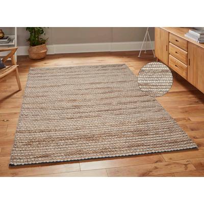 Wollteppich MY HOME "Leevy, Wolle und Jute- handgewebt" Gr. 3, beige (sand), B:120cm H:25mm L:180cm, Jute, Wolle, Teppiche, handgewebt, Handweb Teppiche, Wohnzimmer, Schlafzimmer, Esszimmer Image