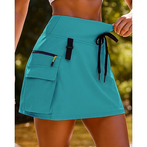 Per donna Gonne cargo Gonne da esterno Estate Esterno Vestibilità regolare Asciugatura Rapida Leggero Elastico Traspirante Gonna Elastico in vita Nero Bianco Tennis Golf Corsa XS S M L XL