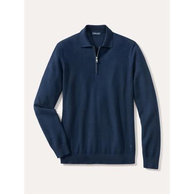 Walbusch Herren Polo-Pullover Merino Extrafein Blau Image