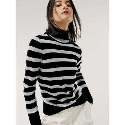 Walbusch Damen Viskose Rollkragen-Pulli Hautschmeichler Schwarz noch offen: Muster Image