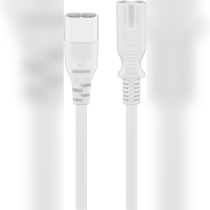Goobay 97200 Verlängerungskabel C7/C8, 2 m, Weiß, Weiß - Gerätestecker C8 > Gerätebuchse C7 Image