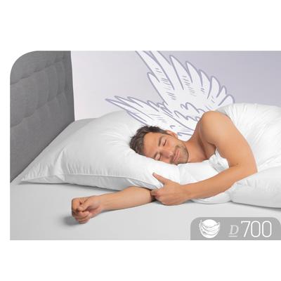 Gänsedaunenkopfkissen SCHLAFSTIL "D700", weiß, B:40cm L:80cm, Bezug: 100% Baumwolle. Füllung: 60% Gänsedaunen, 40% Gänsefeder, Kopfkissen, hergestellt in Deutschland, allergikerfreundlich Image