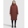Steppmantel KHUJO "DAIRI", Damen, Gr. XL, rot (rostrot), 90% Polyester, 10% Elasthan, unifarben, casual, regular fit knielang, Langarm eingesetzt elastischer Bund mit Windstopper, Mäntel