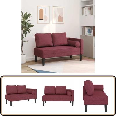 Vidaxl - Chaiselongue mit Kissen Weinrot Stoff - Chaiselongue - Relaxsessel - Wohnzimmermöbel Image