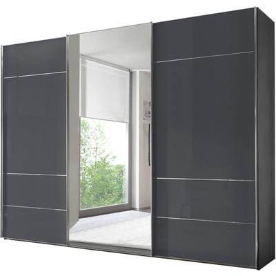 Schwebetürenschrank STAUD "Sonate Lucca mit Spiegel, Made in Germany", grau (vulkanglas), B:280cm H:222cm T:68cm, Holzwerkstoff, Schränke, Mit vier verschiedenen Ausstattungsvarianten Image