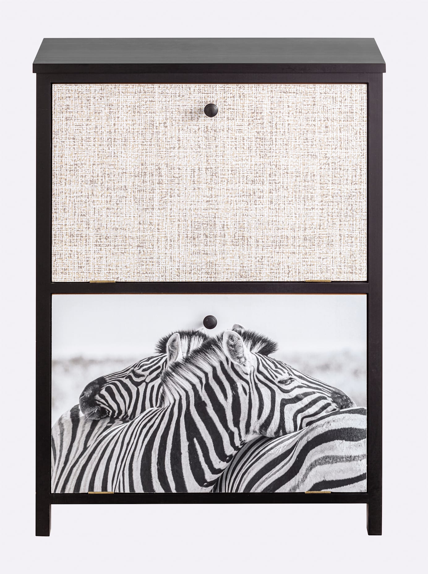 Schuhschrank HEINE HOME, schwarz (schwarz, natur), B:60cm H:81cm T:25cm, MDF, Schränke, Schuhschrank