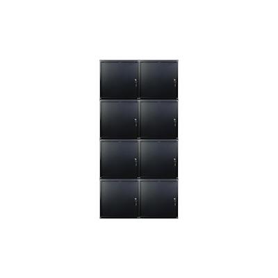 PROREGAL Mega Deal 8x Schließfachwürfel Cubic XL, HxBxT 45x45x45cm, Schwarz, Spind Spindschrank Schließfachschrank Schließfachgarderobe Metall Image
