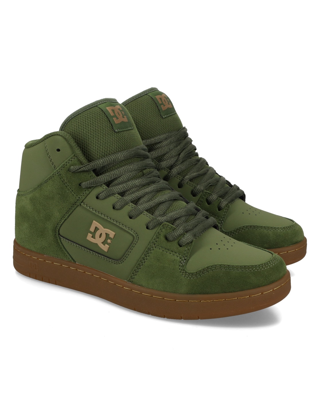 Sneaker DC SHOES "Manteca 4 Hi", Herren, Gr. 7(39), grün (ferngrün), 51.34% Leder, 48.66% Synthetikmaterial, Schuhe Sneaker