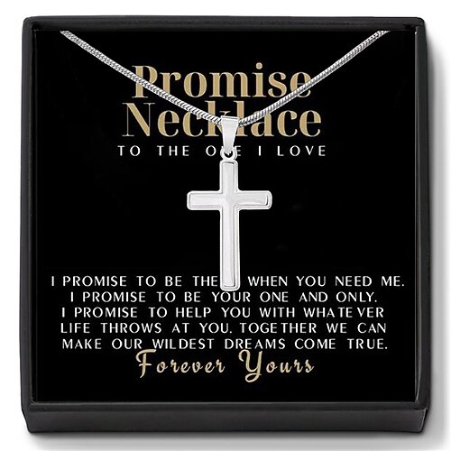 Collana con croce To My Son, regalo di Natale per lui, collana con ciondolo in acciaio al titanio da uomo, catena con croce minimalista da indossare tutti i giorni