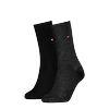 Socken TOMMY HILFIGER "TH WOMEN SOCK CASUAL 2P", Damen, Gr. 39-42, schwarz lurex, Baumwollmischung, Polyamid, Elasthan, elastisch, Socken, mit flacher Zehennaht