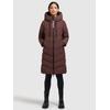 Steppmantel KHUJO "MIKIA", Damen, Gr. XL, rot (weinrot), 100% Polyester, unifarben, casual, regular fit knielang, Langarm eingesetzt elastischer Bund mit Windstopper, Mäntel