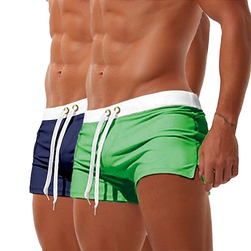 Herren Badehosen Badeshorts Boardshorts Shorts Strandshorts Kordelzug Elastischer Bund Reißverschlusstasche Einfarbig Schnelltrocknend Atmungsaktiv Knielang Lässig Täglich Strand Urlaub Mode 1 2 Image