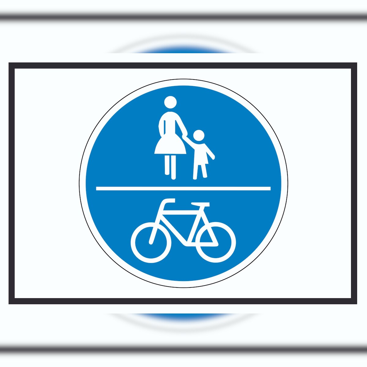 HB-Druck Fußgänger und Radfahrer frei Symbol Schild A2 Rückseite selbstklebend Image