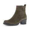 Stiefelette GABOR "St. Tropez", Damen, Gr. 43, grün (oliv), Veloursleder, unifarben, klassisch, Schuhe