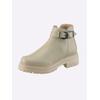Stiefelette HEINE, Damen, Gr. 40, beige (ecru), Leder, Glattleder, modisch, Schuhe