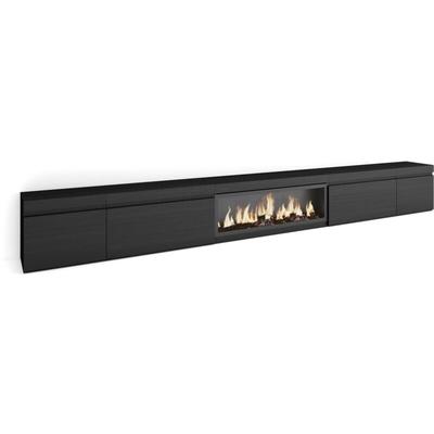 TV-Schrank, Lowboard, für Wohnzimmer und Esszimmer, 368x45x35, Elektrokamin xxl, Moderner Stil, Image