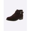 Stiefelette HEINE, Damen, Gr. 41, braun (schokobraun), Leder, Veloursleder, Veloursleder, modisch, Schuhe