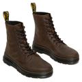 Schnürboots DR. MARTENS "Combs", Herren, Gr. 43, braun (dunkelbraun), Leder, klassisch, Schuhe, Schnürboots, Freizeitstiefelette mit Anziehlasche