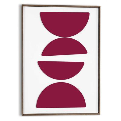 Wandbild REINDERS "Halbkreise in Burgund", rot (farbe bild(er): rot), B:50cm H:70cm T:3cm, Bilder, Wohnzimmer - Rot - MDF - Abstrakt - 50x70 cm Image