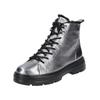 Schnürstiefelette PAUL GREEN "Paul Green Stiefelette Leder", Damen, Gr. 37,5, silber (metallic silber), Leder, casual, Schuhe