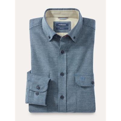 Walbusch Herren Soft-Cord Over-Shirt Blau Image