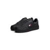Plateausneaker TOMMY JEANS "TJW RETRO BASKET SNEAKER", Damen, Gr. 35, schwarz, Leder, Lederimitat, unifarben, sportlich, Schuhe, Freizeitschuh, Halbschuh, Schnürschuh mit geprägter Logoflagge