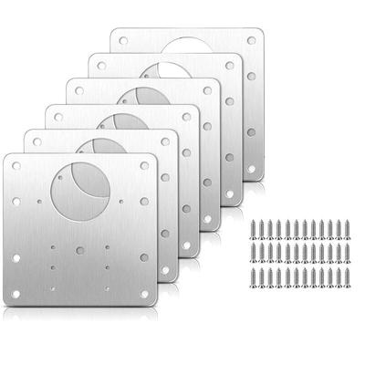 6-teiliges Scharnier-Reparaturplatten-Set mit versteckten Türhalterungen aus Edelstahl Image