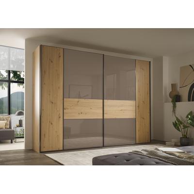Schwebetürenschrank STAUD "Sonett 321G, Made in Germany", braun (eiche, mocca), B:249cm H:222cm T:68cm, Holzwerkstoff, Schränke, mit vier verschiedenen Ausstattungsvarianten Image