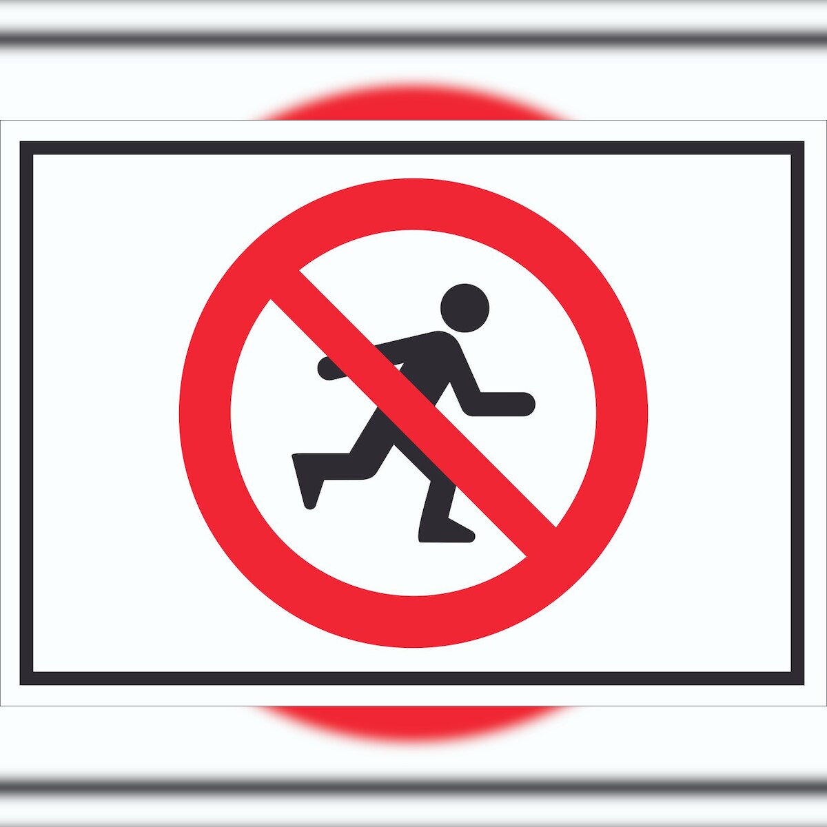 HB-Druck Laufen und Rennen verboten Schild Symbol A3 (297x420mm) Image