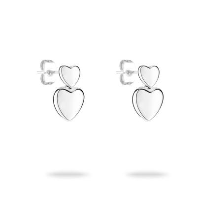 Paar Ohrstecker TAMARIS "Schmuck Geschenk Edelstahl Ohrringe Bold Hearts Herz", silber (silberfarben), Ohrringe, Damen, Edelstahl Image