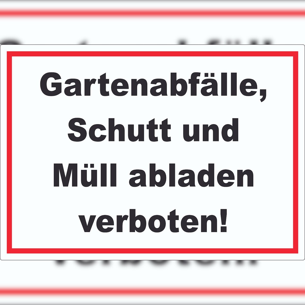HB-Druck Gartenabfälle, Schutt und Müll abladen verboten Aufkleber A9 (37x52mm) Image