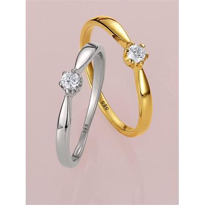 Fingerring LADY Gr. 21, silber (weißgold 375), Fingerringe, Damen, 21, Metall-Gold, Metall, Gold Image