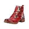 Schnürstiefelette LAURA VITA "LAURA VITA Stiefelette Leder/Textil", Damen, Gr. 39, rot, Leder, Textil, casual, Schuhe